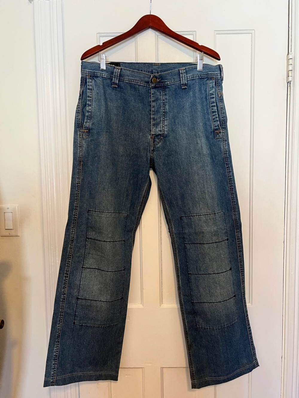 Lee Men's Dark Blue Buckle-Back Denim Jeans